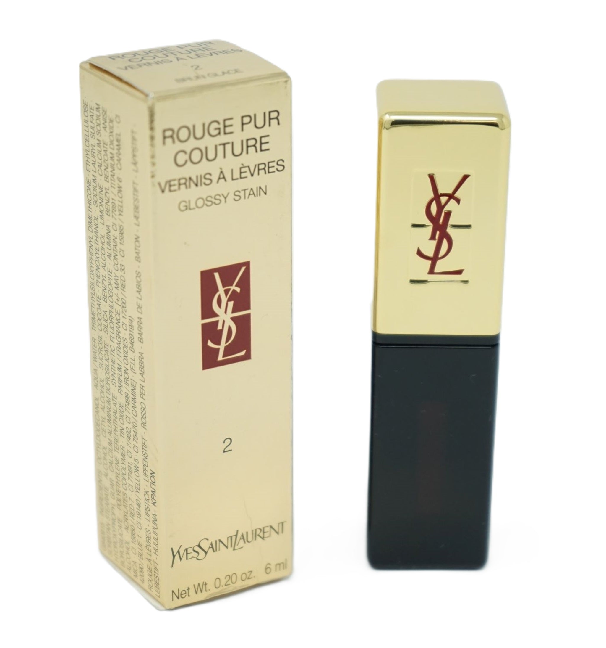 Yves Saint Laurent Rouge pur Couture Vernis á Levres Lippenstift  2 Brun Glace