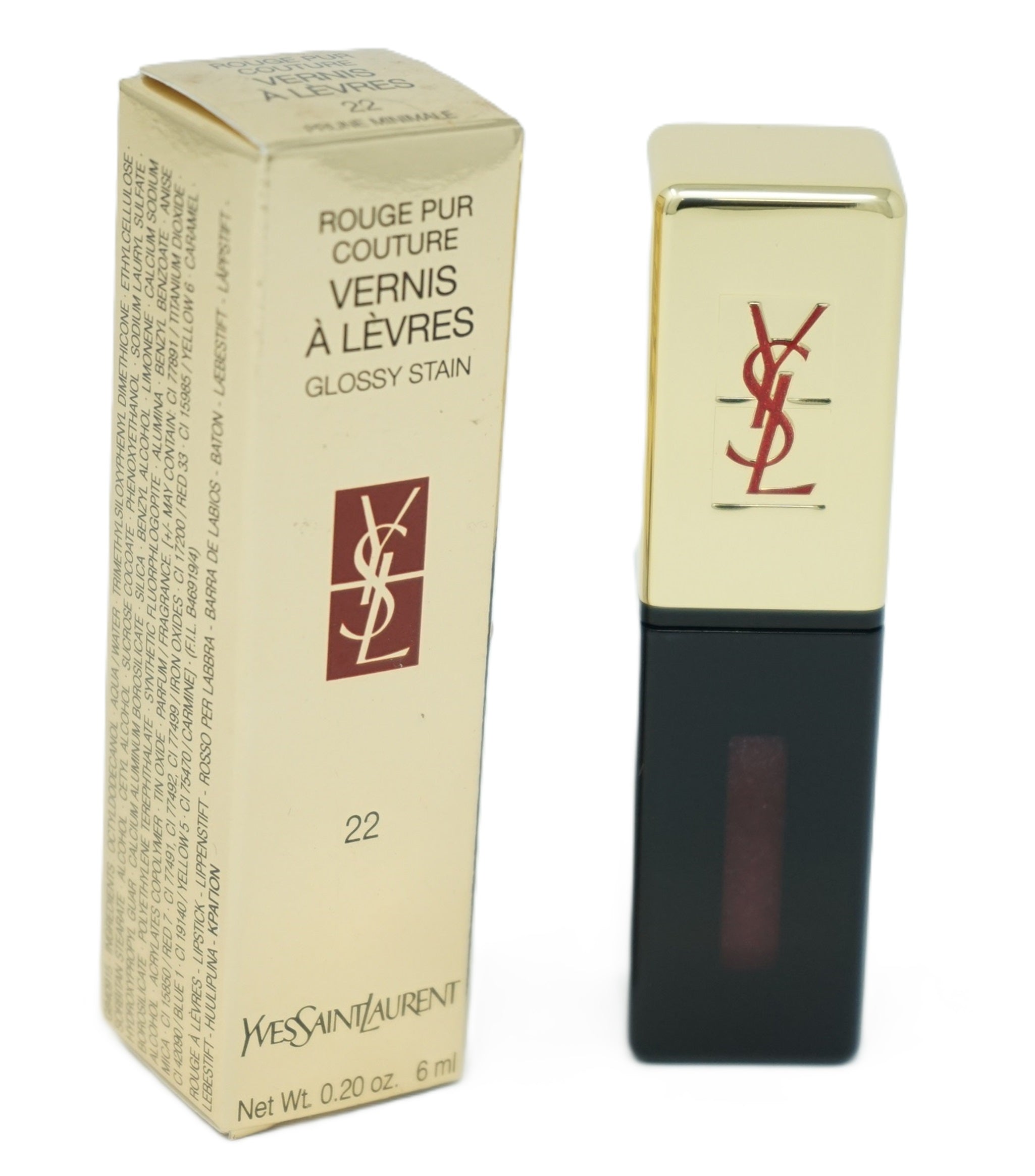Yves Saint Laurent Rouge pur Couture Vernis á Levres Lippenstift 22 Prune Minimale