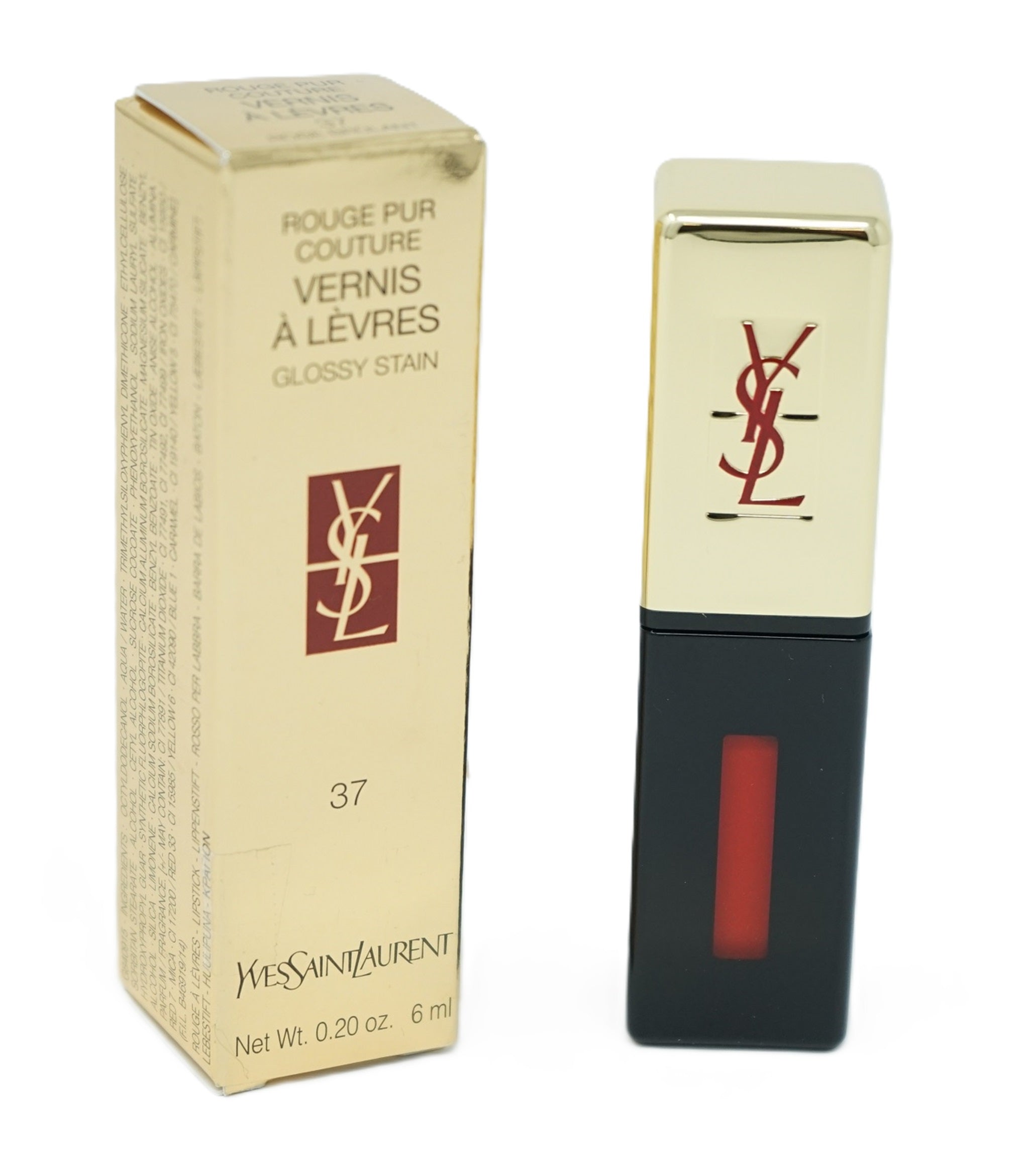 Yves Saint Laurent  Rouge pur Couture Vernis á Levres Lippenstift 37 Rose Brulant