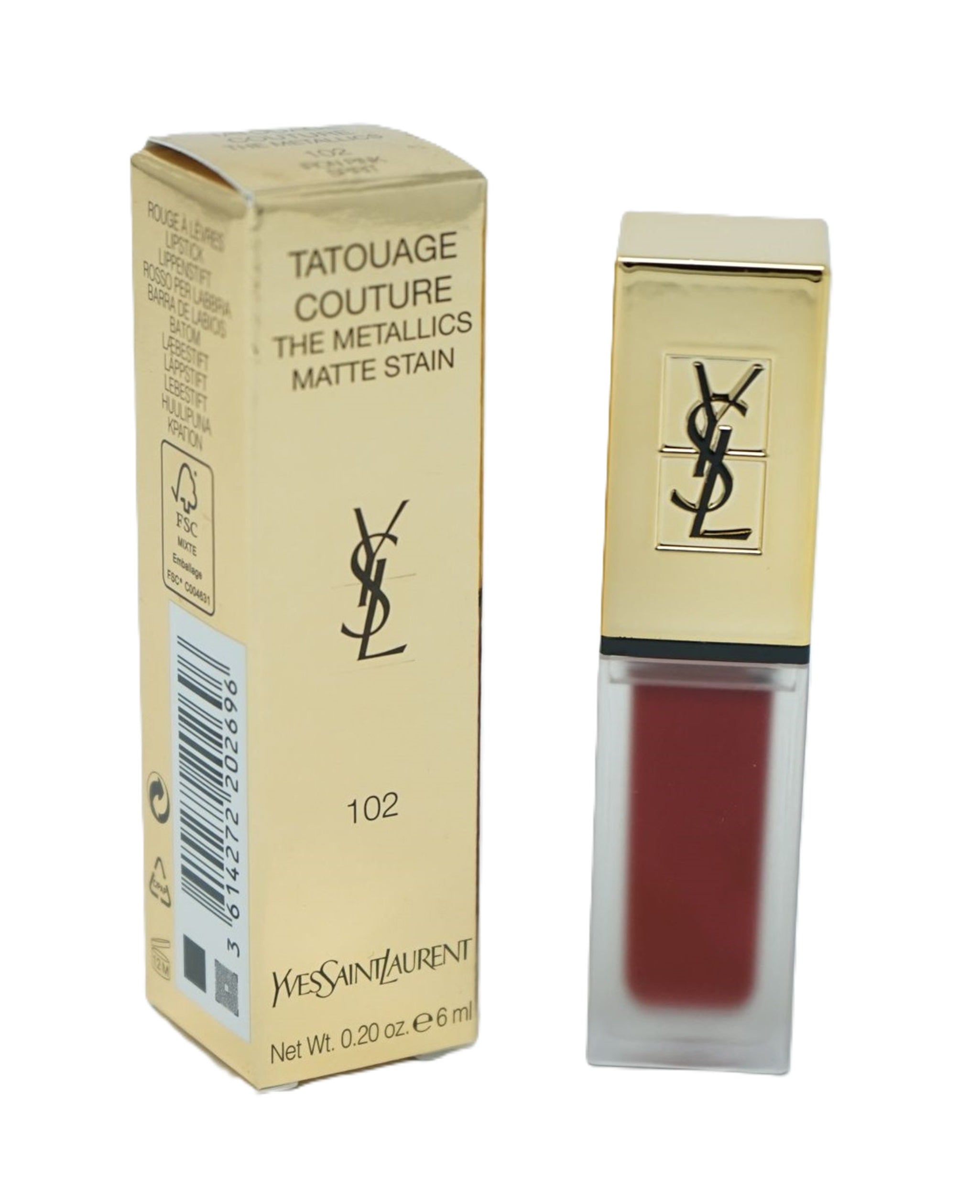 Yves saint Laurent Tatouage Couture Lipgloss The Metallics 102 Iron Pink Spirit