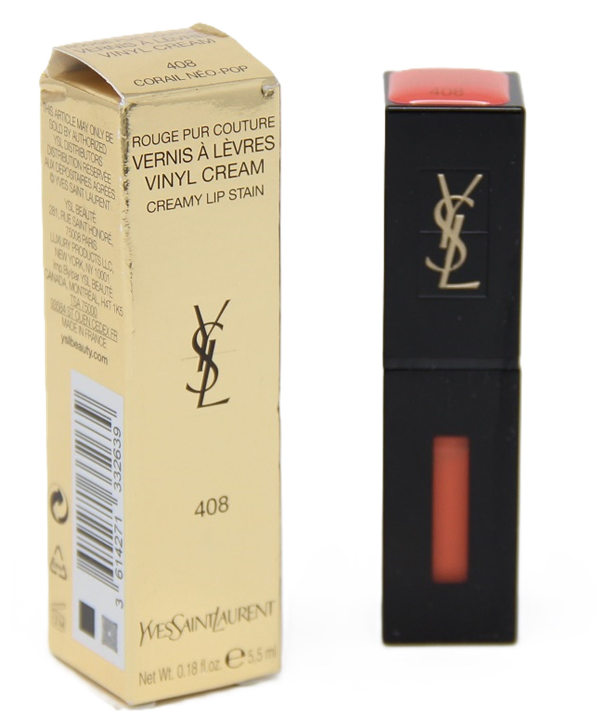 Yves Saint Laurent Vernis a Levres Creamy Lip Stain 408 Corail Neo-Pop