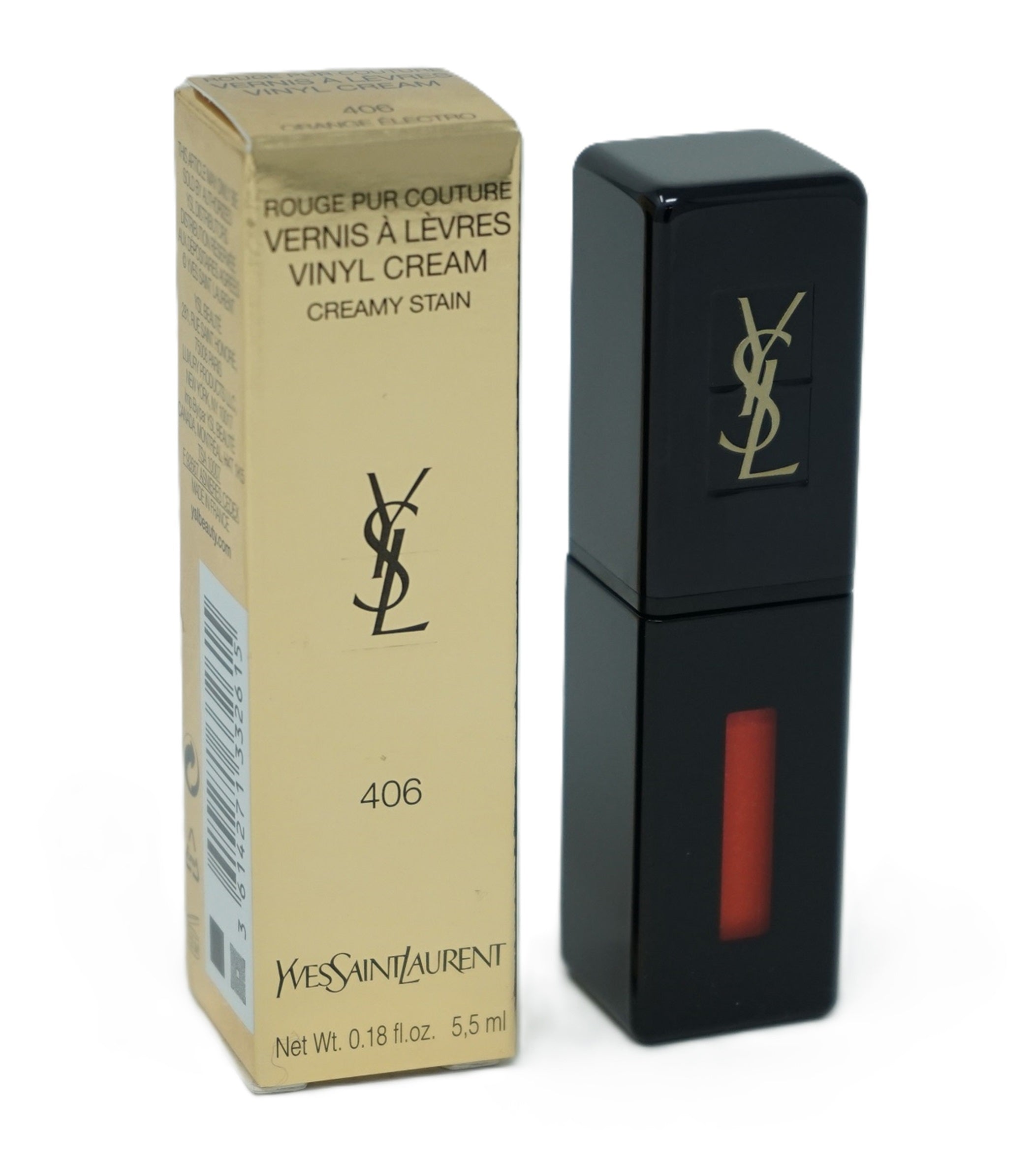 Yves Saint Laurent Vernis Cream 5,5ml Stain Lipgloss 406 Orange Electro