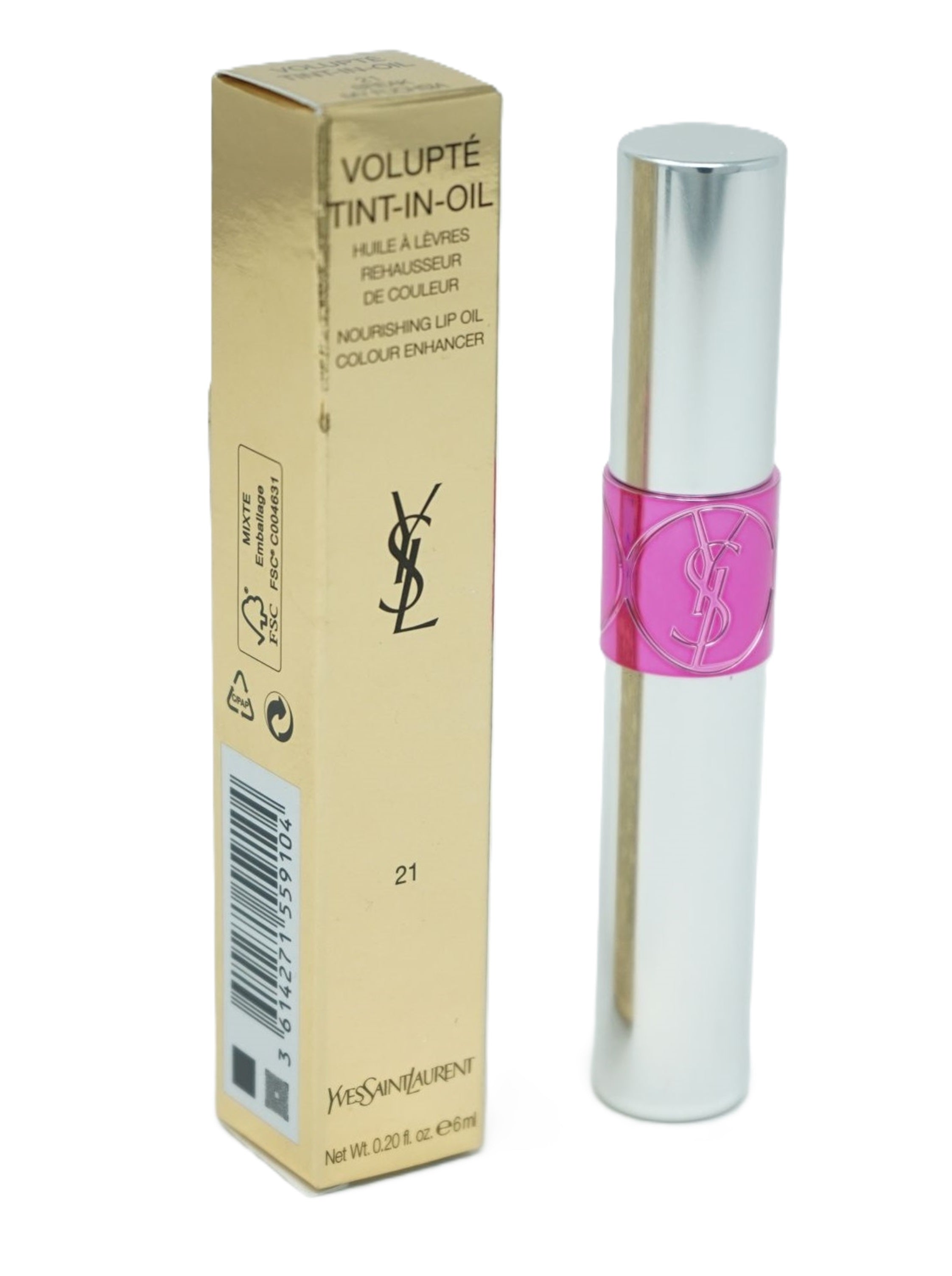 Yves Saint Laurent Volupte Tint-in-Oil Lip Oil Lipgloss 6ml  21 Break My Fuchsia