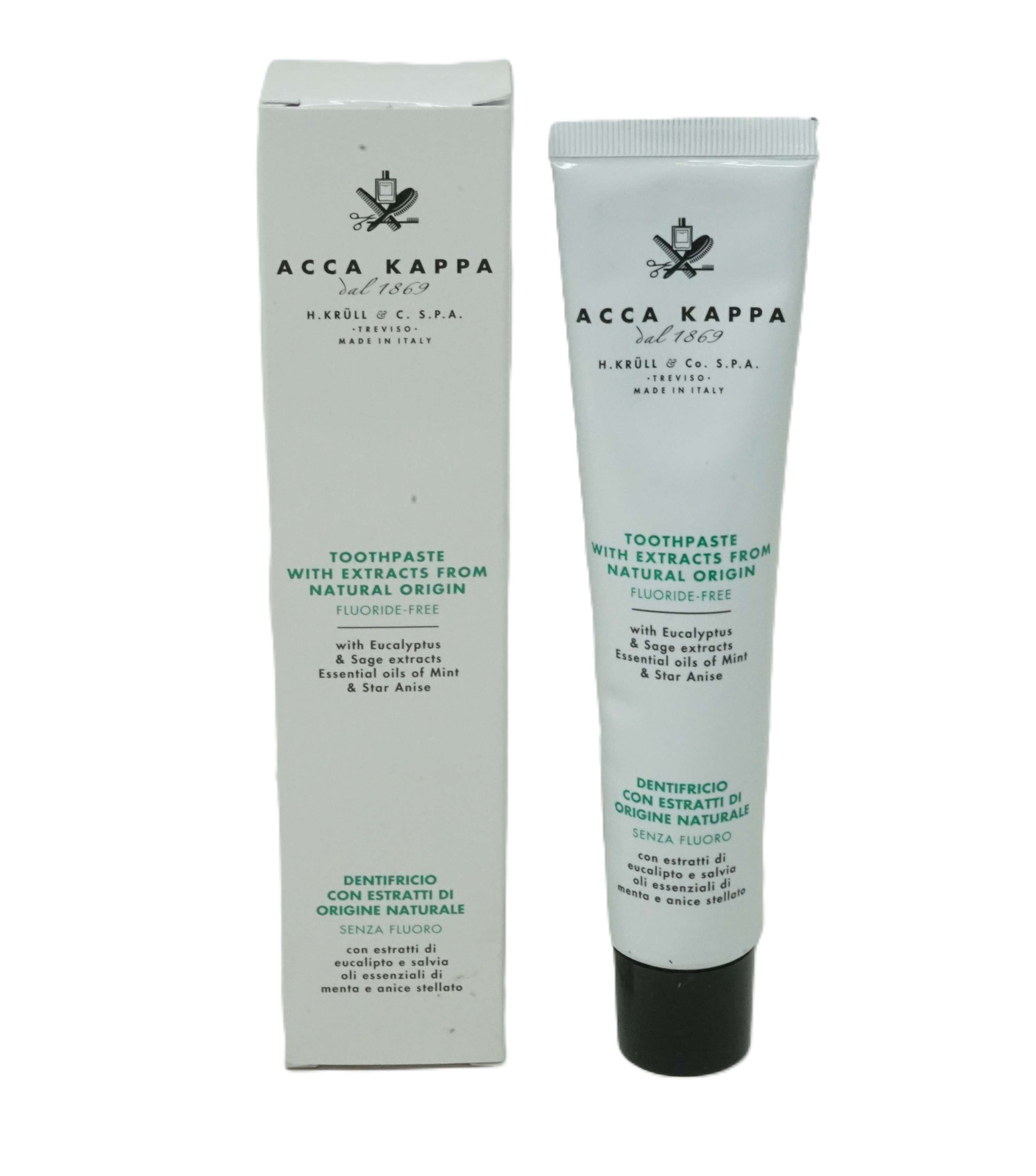 Acca Kappa Toothpaste natural origin Flouride free 100 ml Acca Kappa Toothpaste natural origin Flouride free 100 ml
