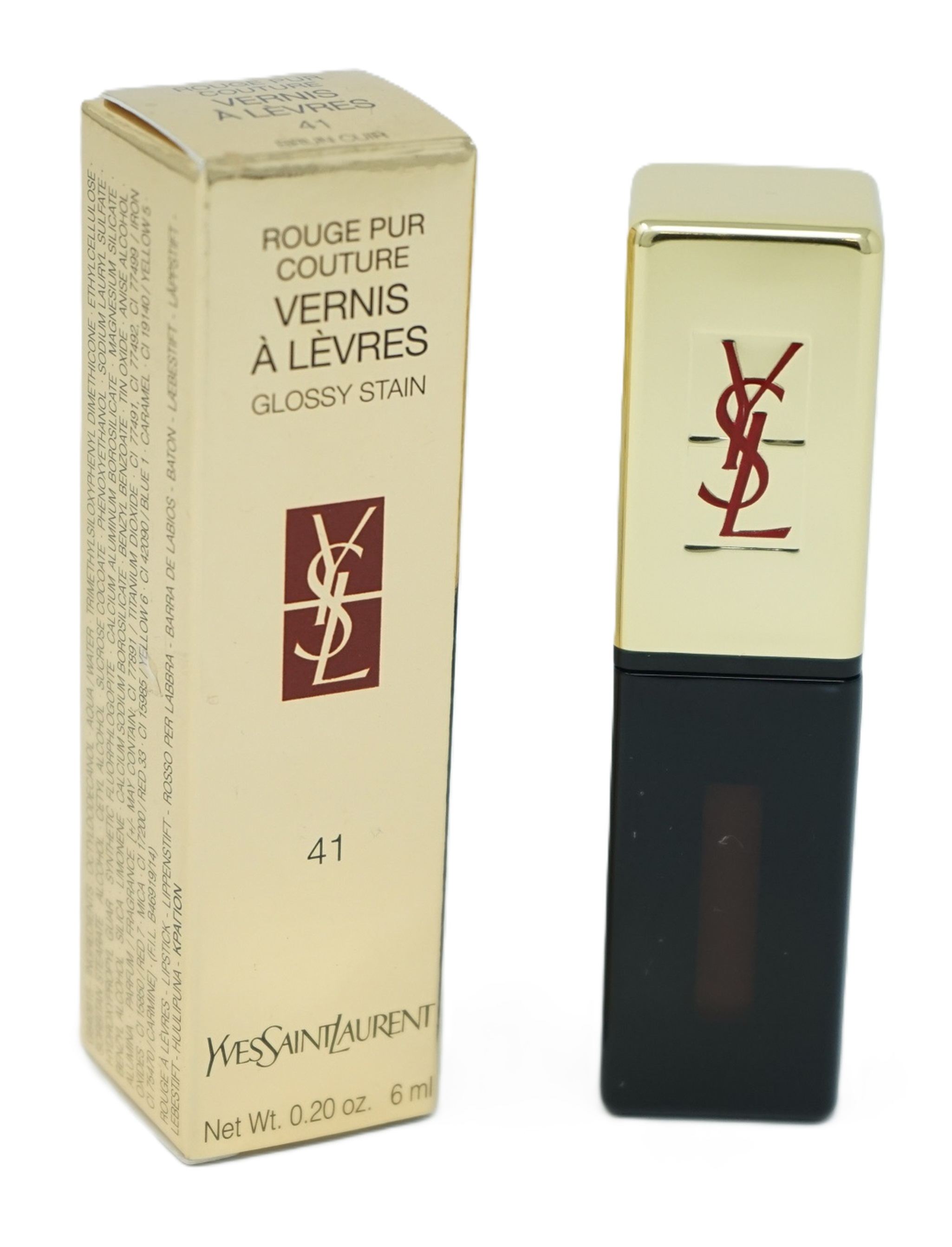 Yves Saint Laurent  Rouge pur Couture Vernis á Levres Lippenstift 41 Brun Cuir