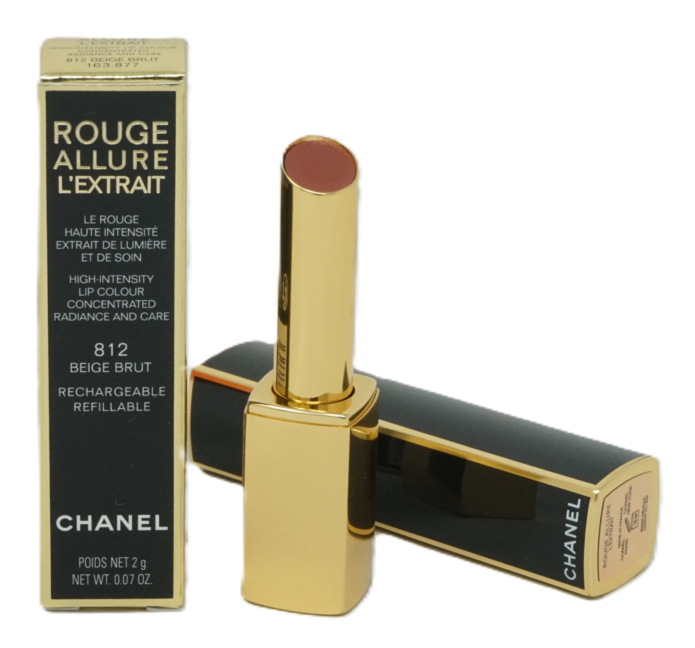 Chanel Rouge Allure L'Extrait  high-intensity lip colour 812 Beige brut  refillable 2g