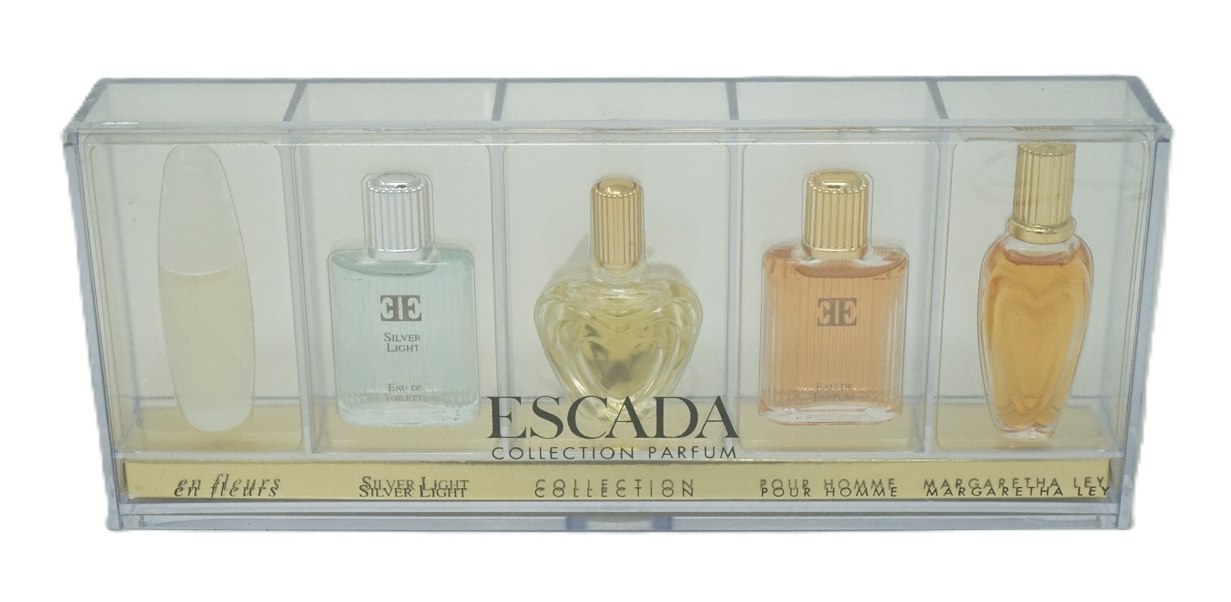 Escada En Fleurs 4 ml + Light SIlver 5 ml + Pour Homme 5 ml + Margaretha 4 ml Escada En Fleurs 4 ml + Light SIlver 5 ml + Pour Homme 5 ml + Margaretha 4 ml