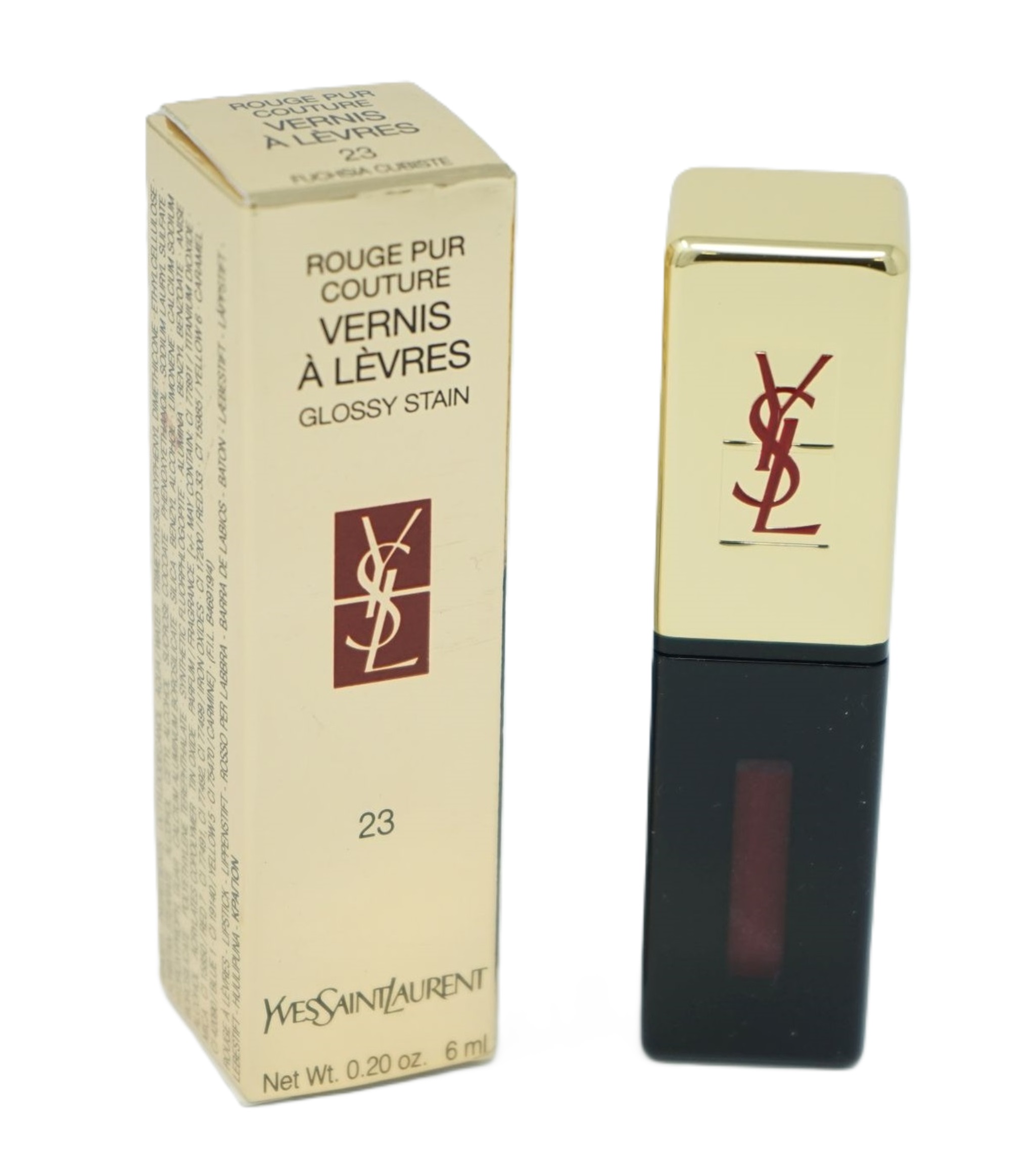 Yves Saint Laurent  Rouge pur Couture Vernis á Levres Lippenstift  Glossy Stain 23 Fuchsia Cubiste
