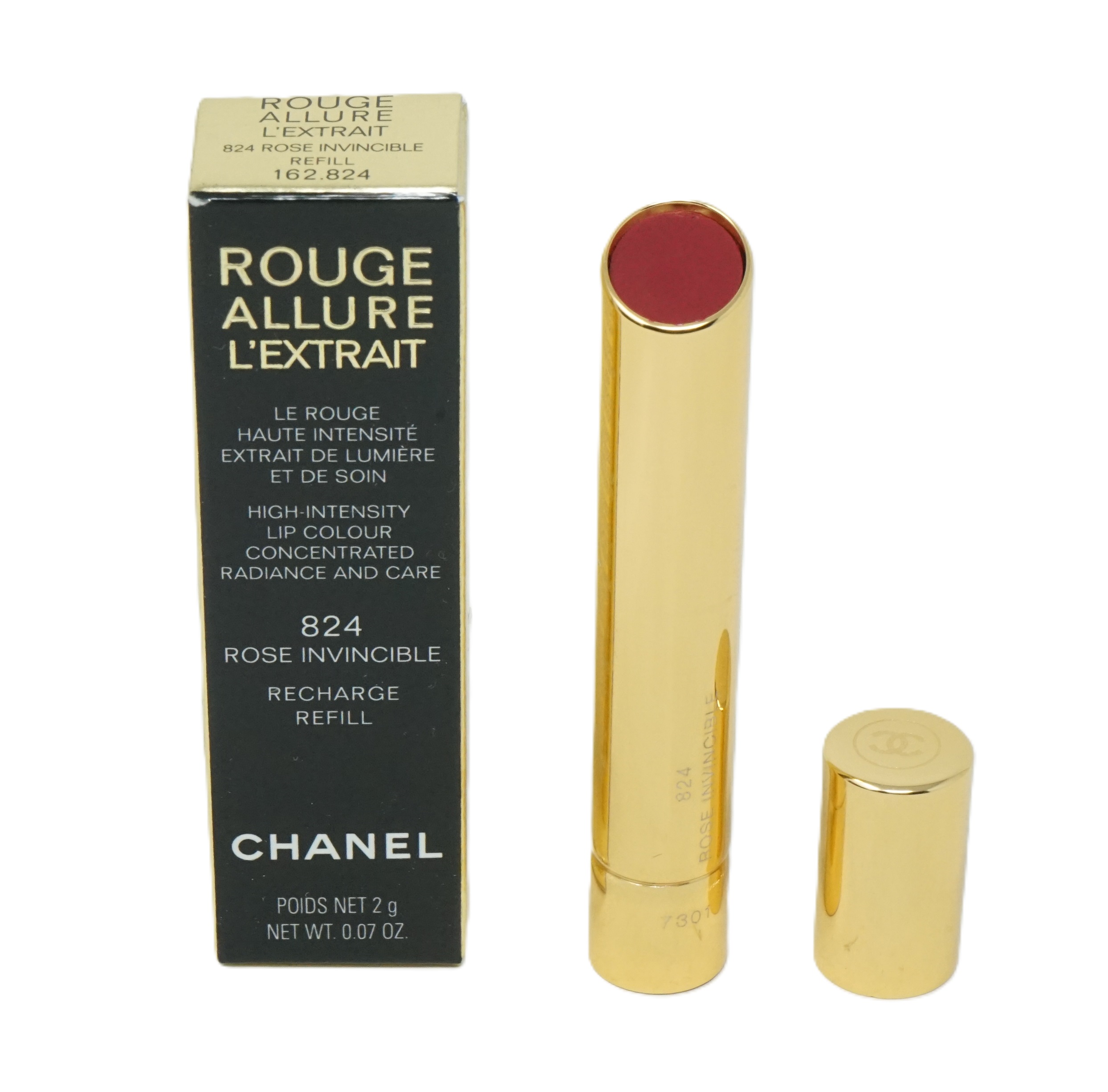 Chanel Rouge Allure L'Extrait nachfüllbare stift 824 Rose Invincible 2g Chanel Rouge Allure L'Extrait nachfüllbare stift 824 Rose Invincible 2g