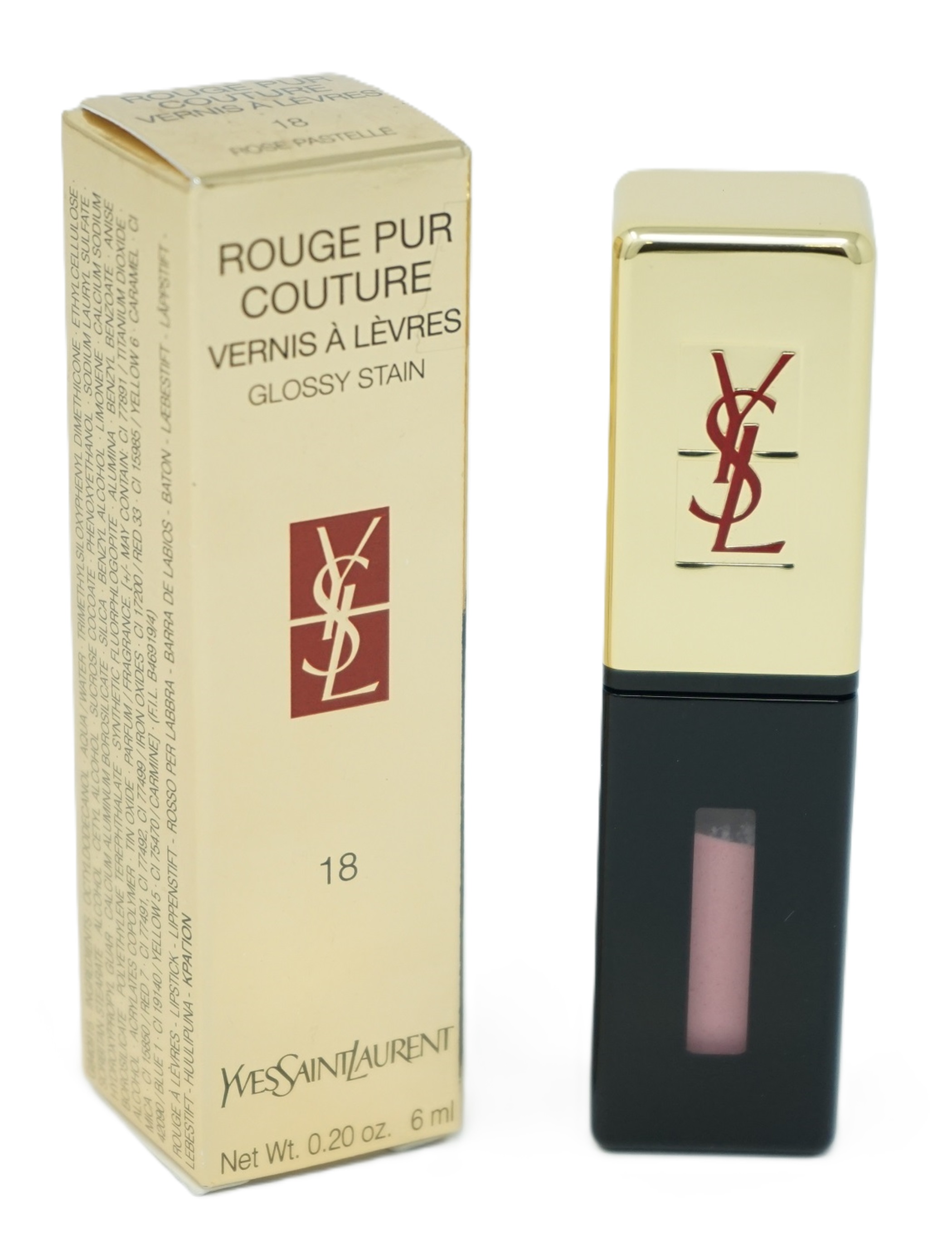 Yves Saint Laurent Rouge pur Couture Vernis á Levres Lippenstift 18 Rose Pastelle