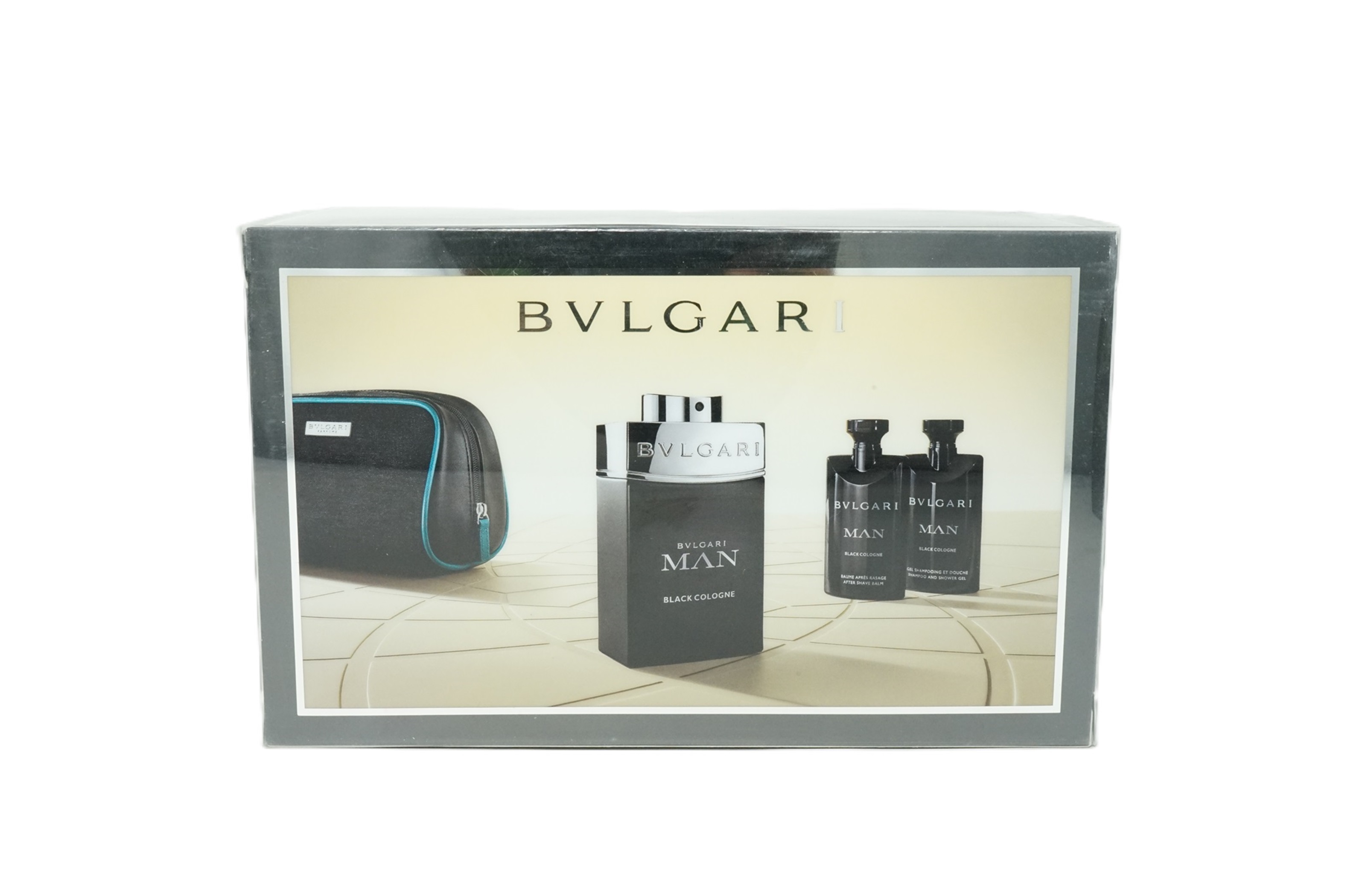 BVLGARI Man Black Cologne Eau de Toilette Spray 100ml + Shower Gel 75ml + After Shave Balm 75ml