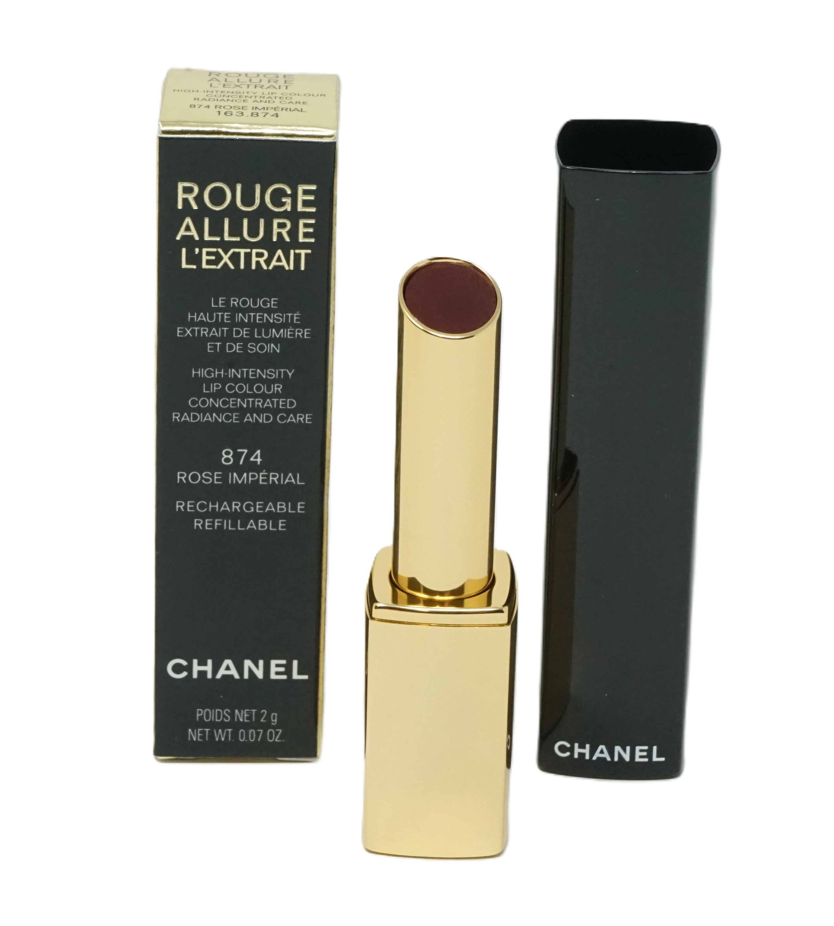 Chanel Rouge Allure L'Extrait  high-intensity lip colour 874 Rose Imperial refillable 2g Chanel Rouge Allure L'Extrait  high-intensity lip colour 874 Rose Imperial refillable 2g