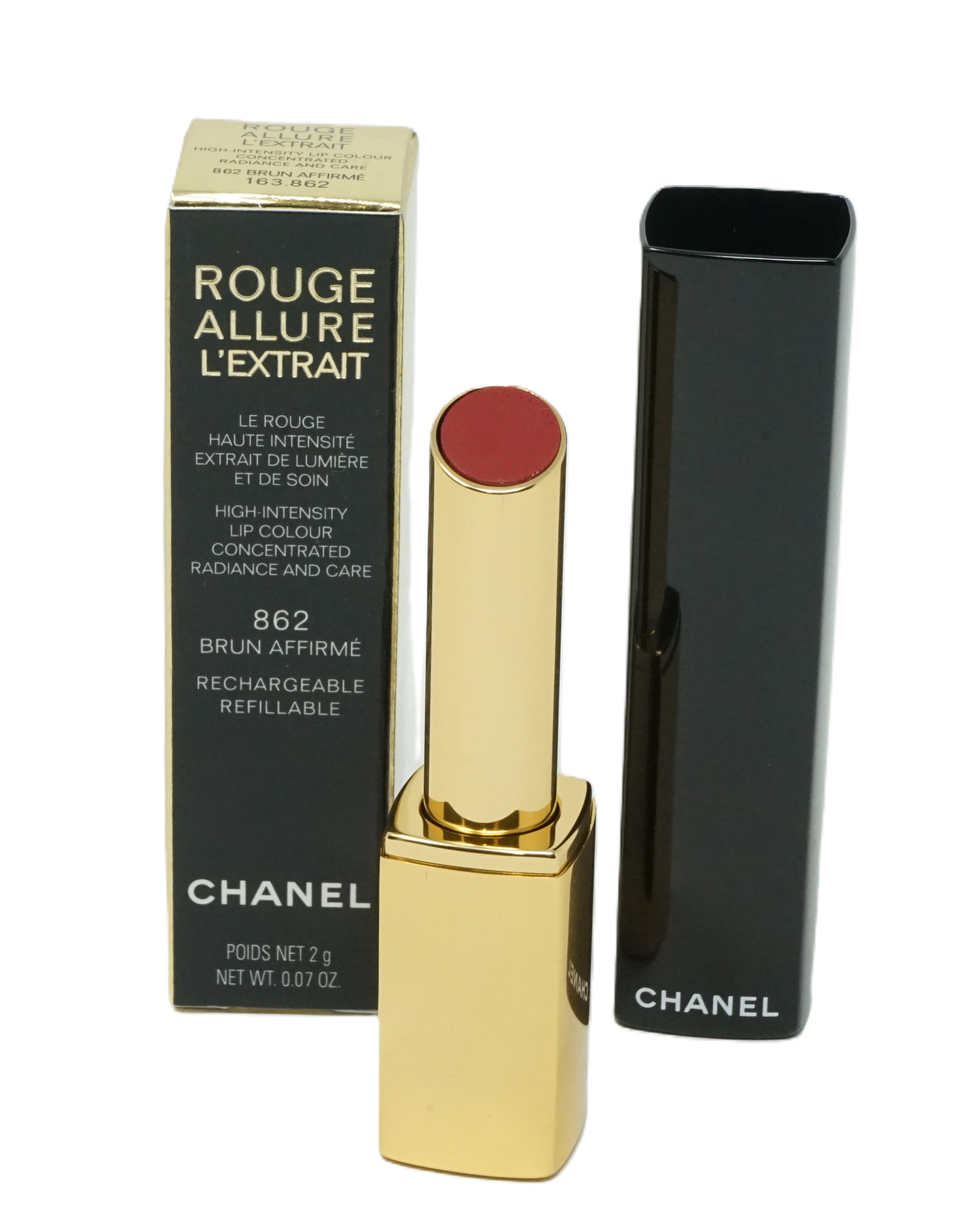 Chanel Rouge Allure L'Extrait  high-intensity lip colour 862 Brun Affirme refillable 2g Chanel Rouge Allure L'Extrait  high-intensity lip colour 862 Brun Affirme refillable 2g