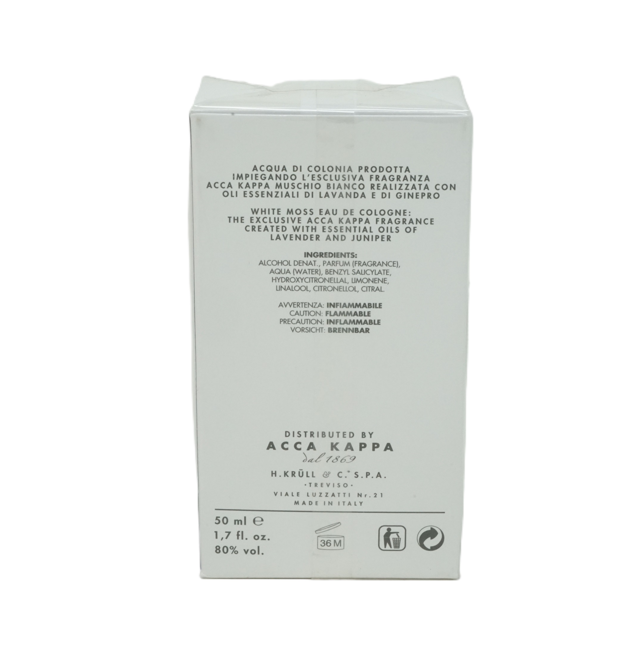 Acca Kappa Muschio Bianco Acqua di Colonia 50 ml