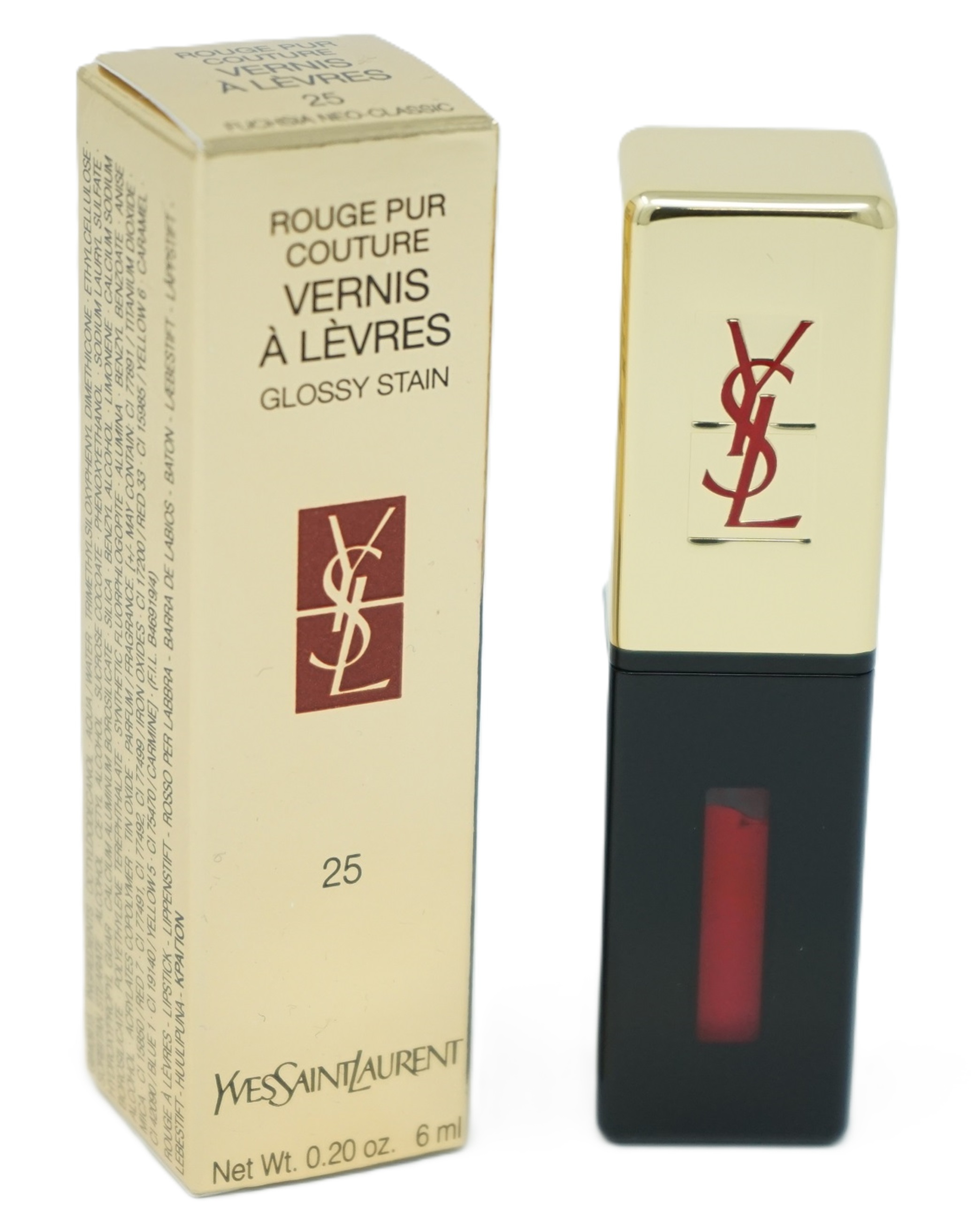 Yves Saint Laurent Rouge pur Couture Vernis á Levres Lippenstift 25 Fuchsia Neo-Classic