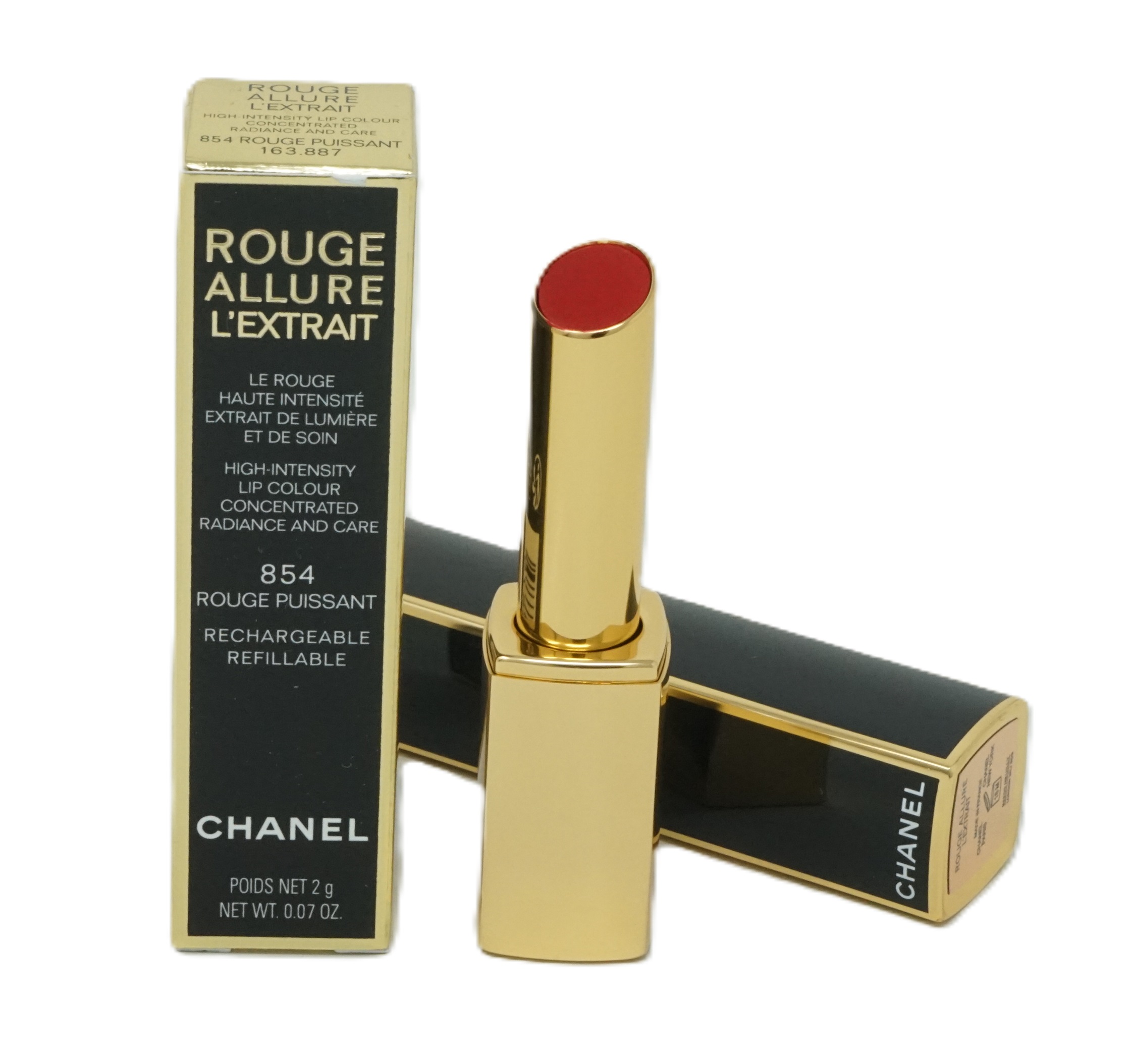 Chanel Rouge Allure L'Extrait  high-intensity lip colour 854 Rouge Puissant refillable 2g